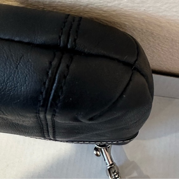 Coach Black Leather Wristlet with Pleated Detail - Picture 3 of 9